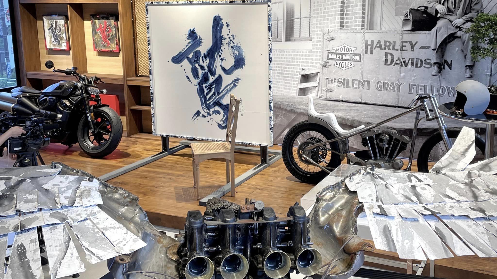 Harley-Davidson SAGA 書道家 アーティスト 山口芳水 展示会 ハーレーダビッドソン
